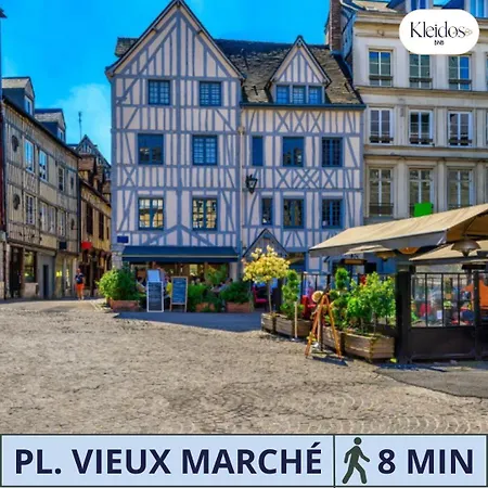 Chronos By Kleidos, Grand Duplex, 4 Personnes, 3 Minutes Gros Horloge & Opera De Apartament Rouen